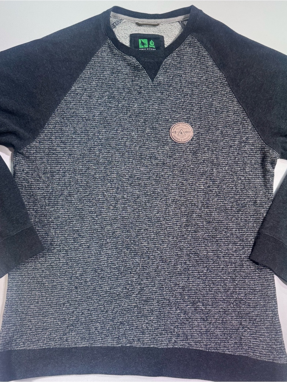 HIPPY TREE SUPPLY COMPANY Two-Tone Gray Vintage Long Sleeve Shirt, XL